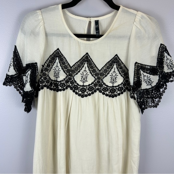 Zara TRF Collection Black Crochet Short Sleeve Tunic Mini Dress Medium C… - Picture 4 of 16